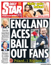 Daily Star Newspaper Front Page (UK) for 18 October 2012