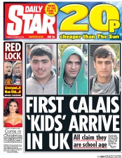 Daily Star (UK) Newspaper Front Page for 18 October 2016