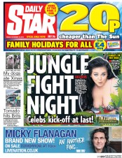 Daily Star (UK) Newspaper Front Page for 18 November 2016