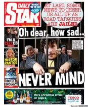 Daily Star (UK) Newspaper Front Page for 18 November 2021