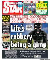 Daily Star front page for 18 November 2022