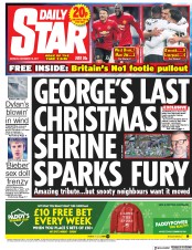 Daily Star (UK) Newspaper Front Page for 18 December 2017