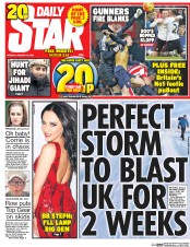 Daily Star (UK) Newspaper Front Page for 18 January 2016