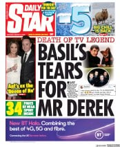 Daily Star (UK) Newspaper Front Page for 18 January 2020