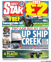 Daily Star (UK) Newspaper Front Page for 18 March 2022