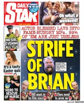 Daily Star (UK) Newspaper Front Page for 18 April 2022