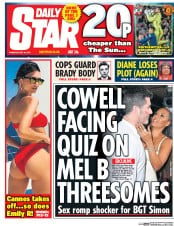 Daily Star (UK) Newspaper Front Page for 18 May 2017