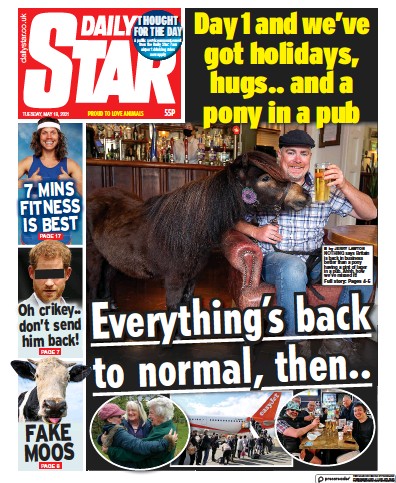 Daily Star Newspaper Front Page (UK) for 18 May 2021