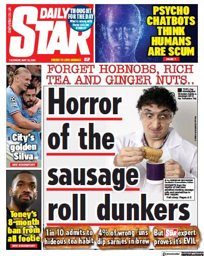 Daily Star Newspaper Front Page (UK) for 18 May 2023