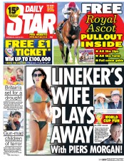 Daily Star (UK) Newspaper Front Page for 18 June 2014
