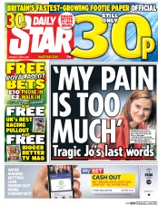 Daily Star (UK) Newspaper Front Page for 18 June 2016