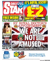 Daily Star front page for 18 June 2022