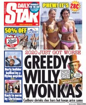 Daily Star (UK) Newspaper Front Page for 18 July 2020