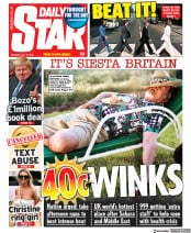 Daily Star (UK) Newspaper Front Page for 18 July 2022