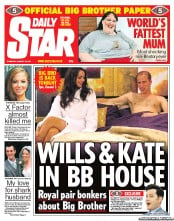 Daily Star (UK) Newspaper Front Page for 18 August 2011