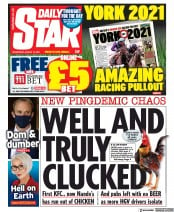 Daily Star (UK) Newspaper Front Page for 18 August 2021