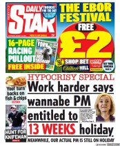 Daily Star front page for 18 August 2022
