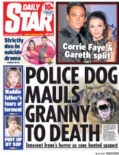 Daily Star (UK) Newspaper Front Page for 18 September 2018