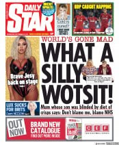 Daily Star (UK) Newspaper Front Page for 18 September 2019