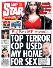 Daily Star Newspaper Front Page (UK) for 19 October 2012