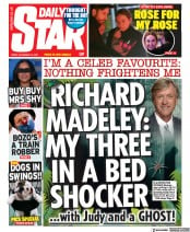 Daily Star (UK) Newspaper Front Page for 19 November 2021