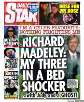 Daily Star (UK) Newspaper Front Page for 19 November 2021