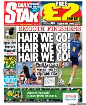 Daily Star (UK) Newspaper Front Page for 19 November 2022