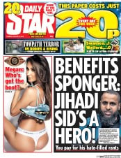 Daily Star (UK) Newspaper Front Page for 19 January 2016