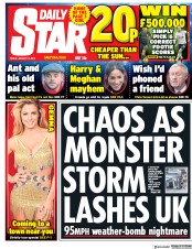 Daily Star (UK) Newspaper Front Page for 19 January 2018