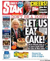 Daily Star front page for 19 January 2023