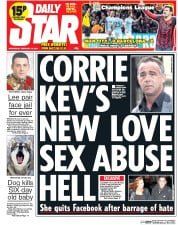 Daily Star (UK) Newspaper Front Page for 19 February 2014