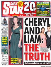 Daily Star (UK) Newspaper Front Page for 19 February 2018