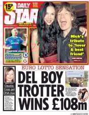 Daily Star (UK) Newspaper Front Page for 19 March 2014