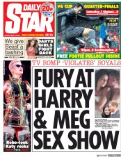 Daily Star (UK) Newspaper Front Page for 19 March 2018