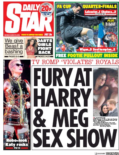 Daily Star Newspaper Front Page (UK) for 19 March 2018