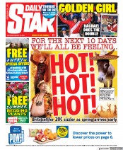 Daily Star (UK) Newspaper Front Page for 19 March 2022