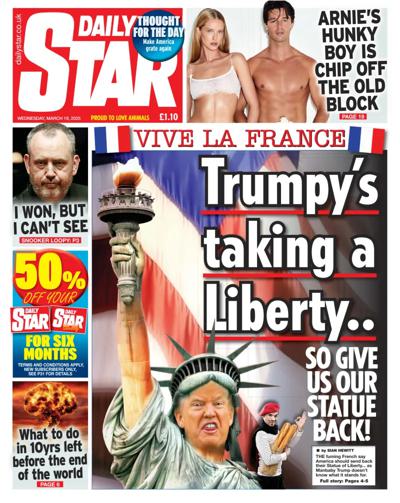 Daily Star Newspaper Front Page (UK) for 19 March 2025
