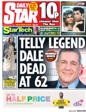 Daily Star (UK) Newspaper Front Page for 19 April 2018