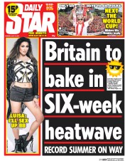 Daily Star (UK) Newspaper Front Page for 19 May 2014