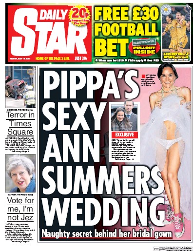 Daily Star Newspaper Front Page (UK) for 19 May 2017