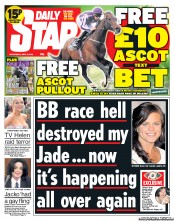 Daily Star (UK) Newspaper Front Page for 19 June 2013