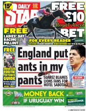 Daily Star (UK) Newspaper Front Page for 19 June 2014