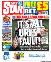 Daily Star (UK) Newspaper Front Page for 19 June 2021