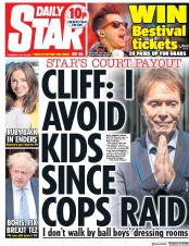Daily Star (UK) Newspaper Front Page for 19 July 2018
