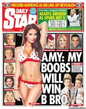 Daily Star Newspaper Front Page (UK) for 19 August 2011