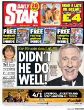 Daily Star (UK) Newspaper Front Page for 19 August 2017
