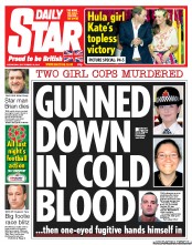 Daily Star (UK) Newspaper Front Page for 19 September 2012