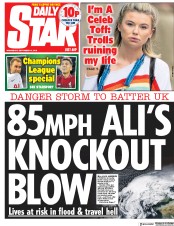 Daily Star (UK) Newspaper Front Page for 19 September 2018