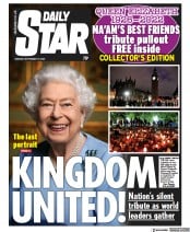 Daily Star front page for 19 September 2022