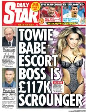 Daily Star (UK) Newspaper Front Page for 1 October 2015